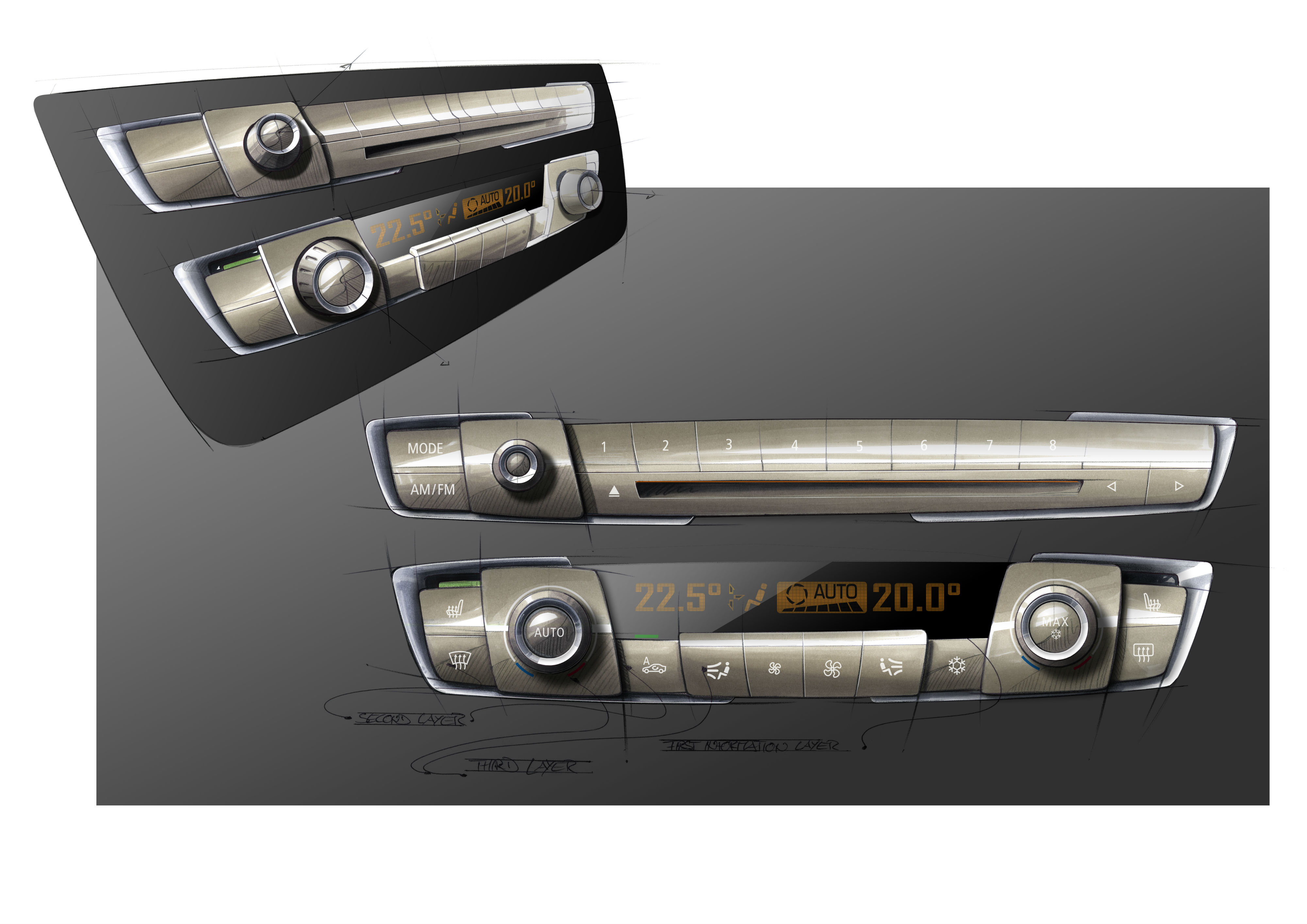 BMW 3-series climate control sketch