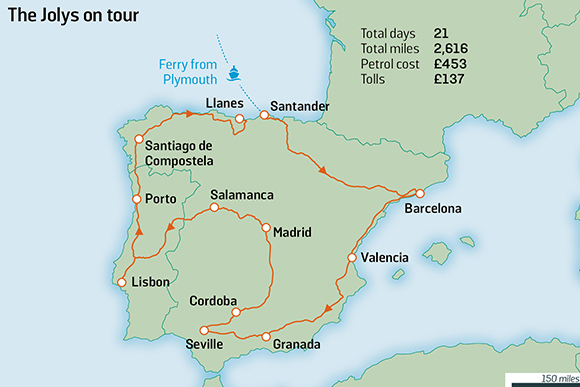 Dom Joly Spanish Carcation route map