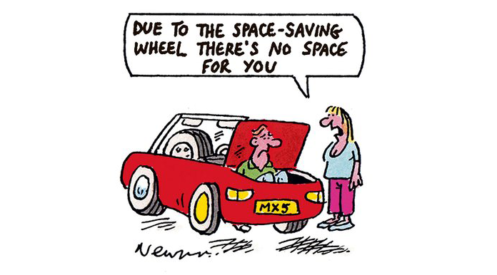 Mazda MX-5 spare wheel cartoon