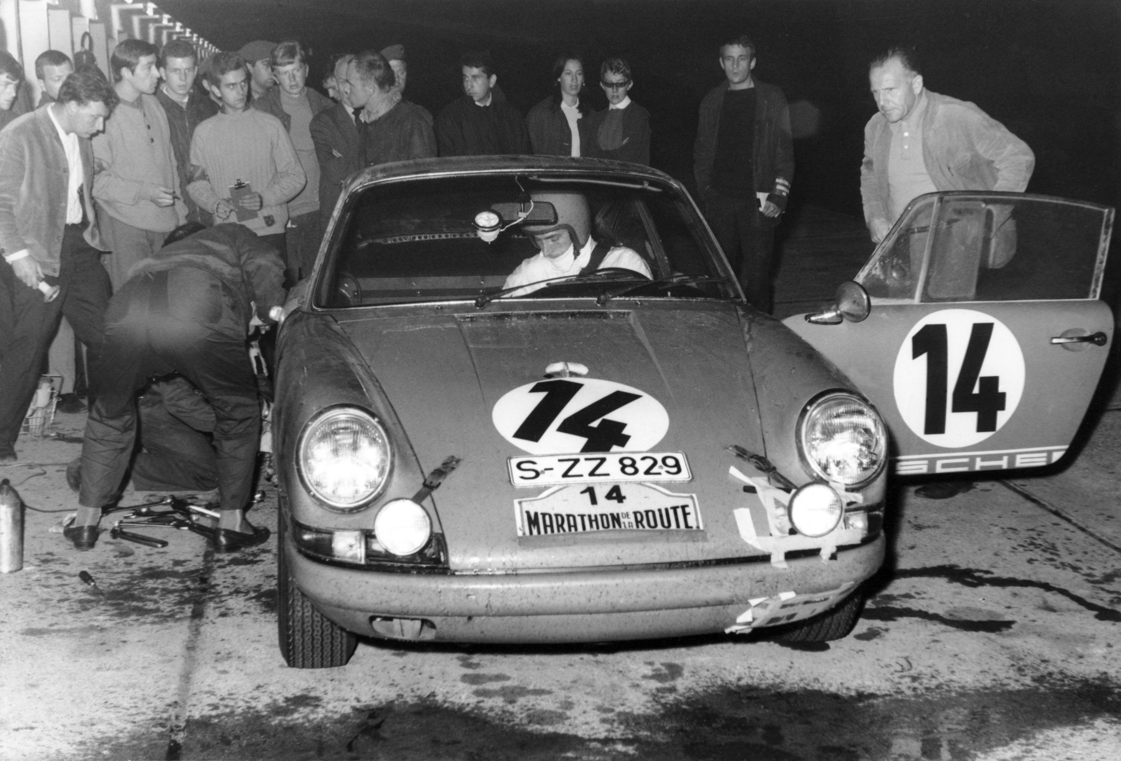 Vic Elford won the 1967 Marathon de la Route, driving a Porsche 911