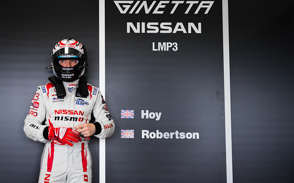 Chris Hoy in the pits at the 2015 Silverstone ELMS race