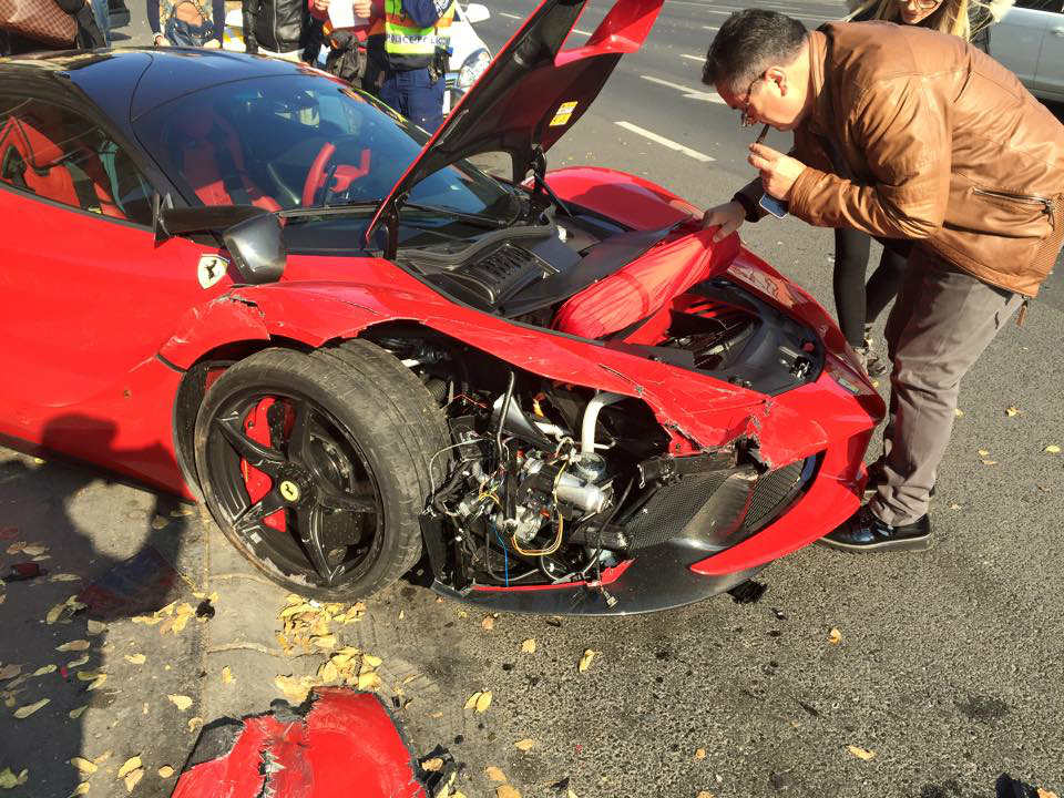 Crashed Ferrari LaFerrari in Budapest