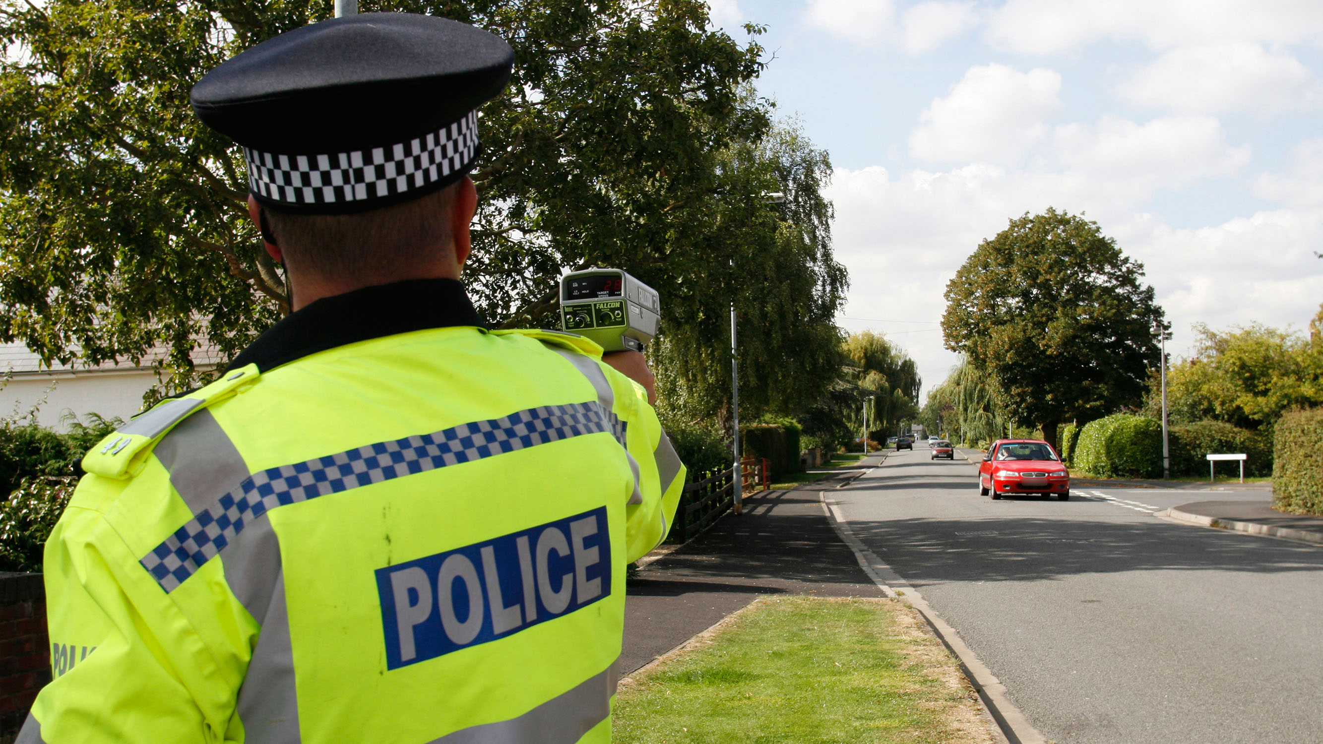 Police speed gun catches speeding drivers