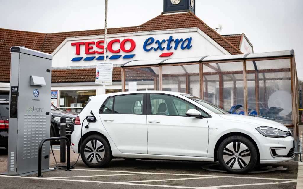 Volkswagen charging point at Tesco superstore