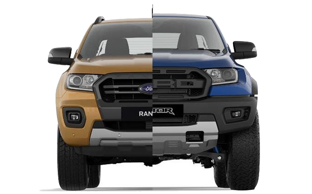 2019 Ford Ranger Raptor vs Ford Range Wildtrak side-by-side comparison