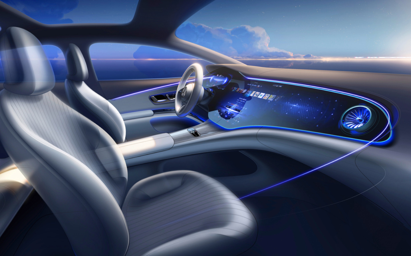 Mercedes reveals interior of new EQS electric flagship