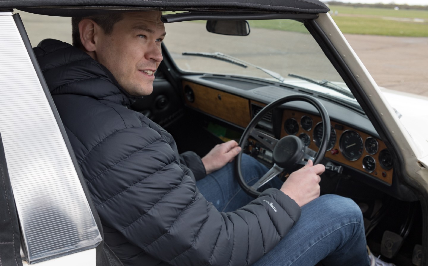 Will Dron in a Triumph Stag electric conversion: Electrogenic classic car electric conversions