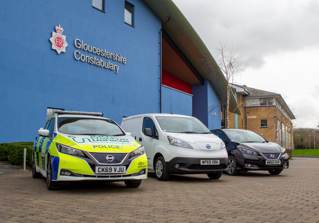 Gloucetershire Police Nissan electric vehicles