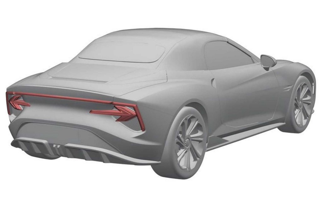 MG sports car patent drawing