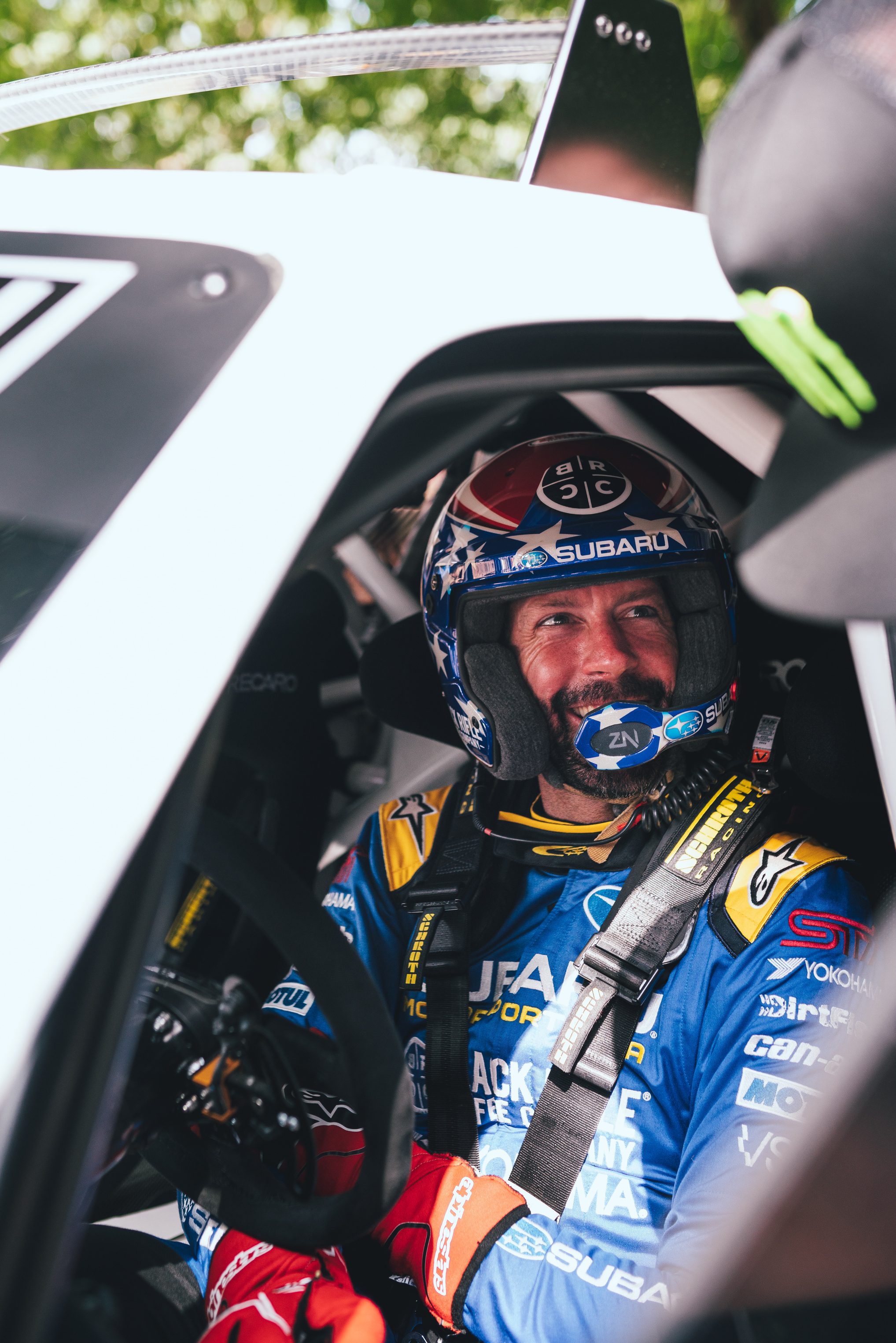 Travis Pastrana in his Subaru GL Huckster at Goodwood FOS 2023