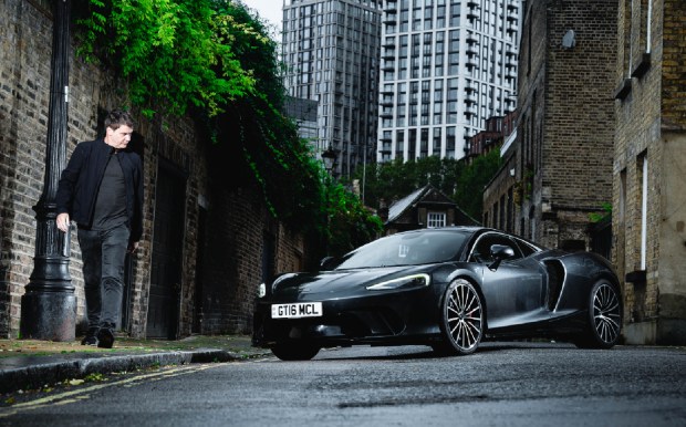 David Green poses with McLaren GT in London