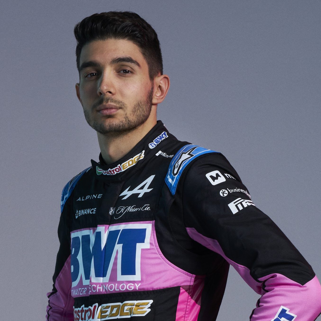 Esteban Ocon studio portrait ahead of 2024 F1 season with Alpine